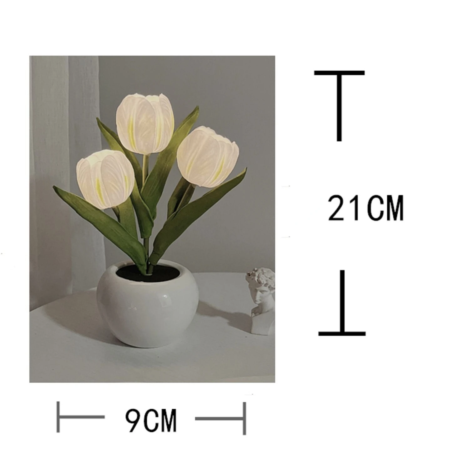 INS Tulips Artificial Flowers Night Light LED Interior Decoration Bouquet Lamp Simulation Atmosphere Photography Accessories