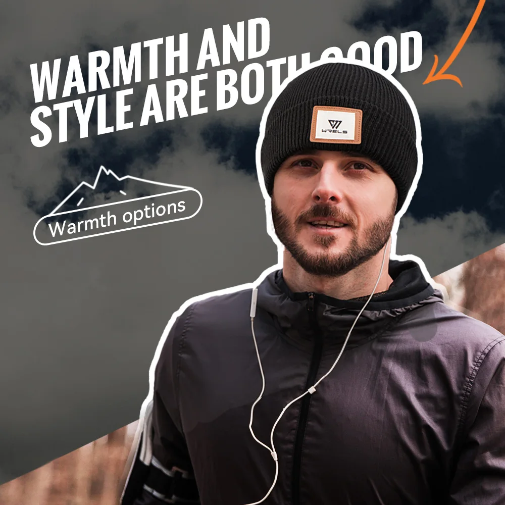 WRELS Gorro de punto grueso de invierno con forro polar térmico, gorro de calavera suave a prueba de viento para hombres y mujeres, esquí al aire libre, senderismo