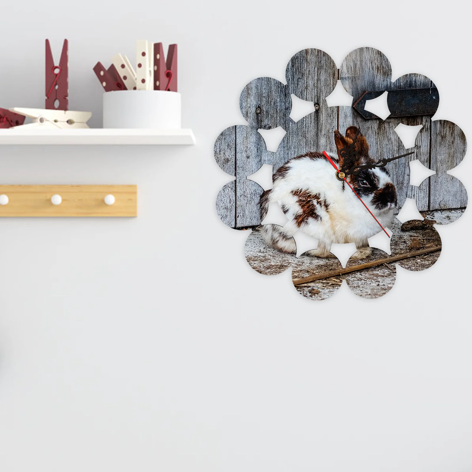 

DIY Blank Wall Clock Heat Transfer Sublimation Hanging Clock for Home Decor No Required Retro Design Non Ticking Quiet