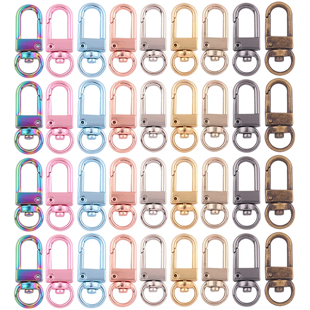 

9mm Rainbow Metal Lobster Claw Clasps Swivel Lanyards Trigger Snap Hooks Strap for Keychain,Key Rings DIY Bag Jewelry Finding