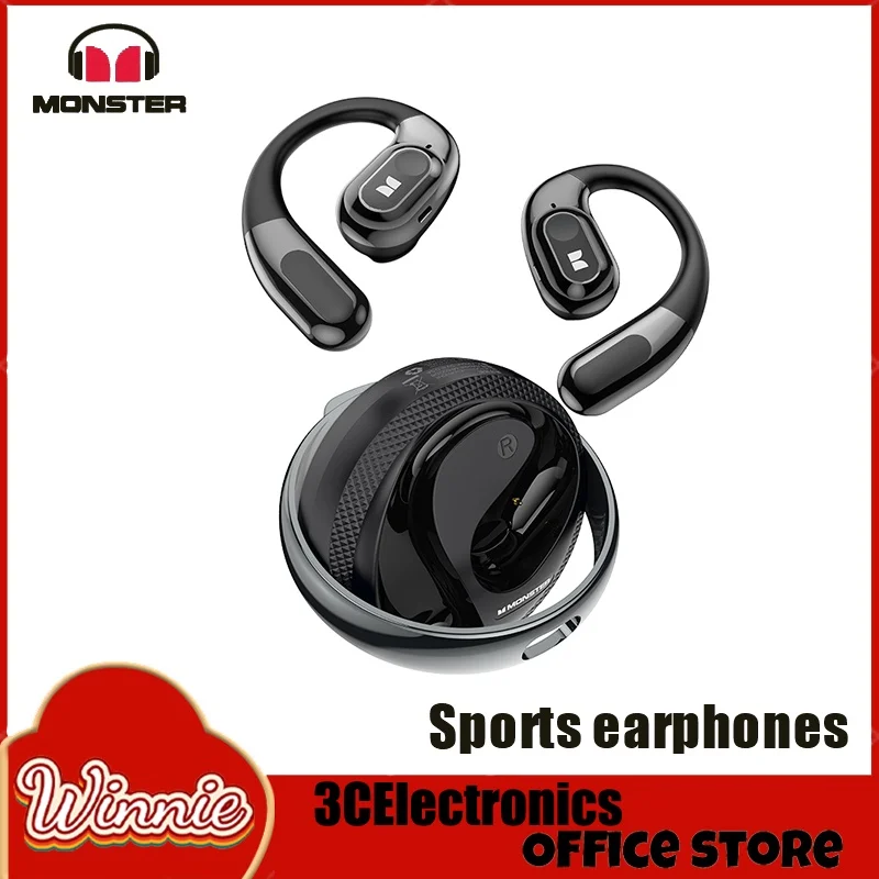 Monster Ac330 Wireless Bluetooth 5.4 Earphone Enc Call Noise Reduction High-End Headphones Ipx5 Waterproof Headset For Iphone