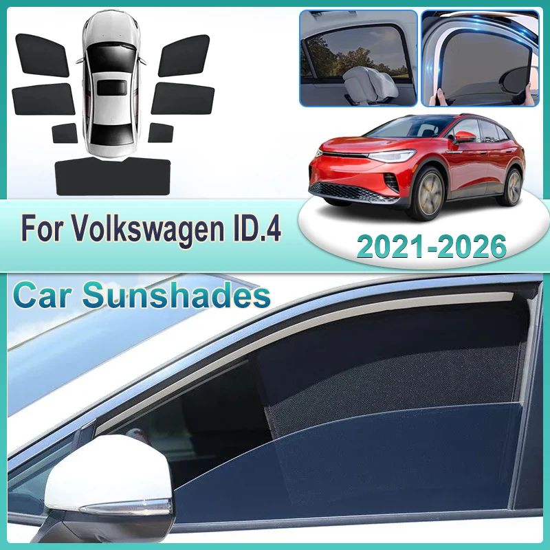

Car Window Sunshades For Volkswagen VW ID 4 Accessories ID4 2023 2022 2021 Anti-UV Visors Blind Cover Interior Parts Auto Tools