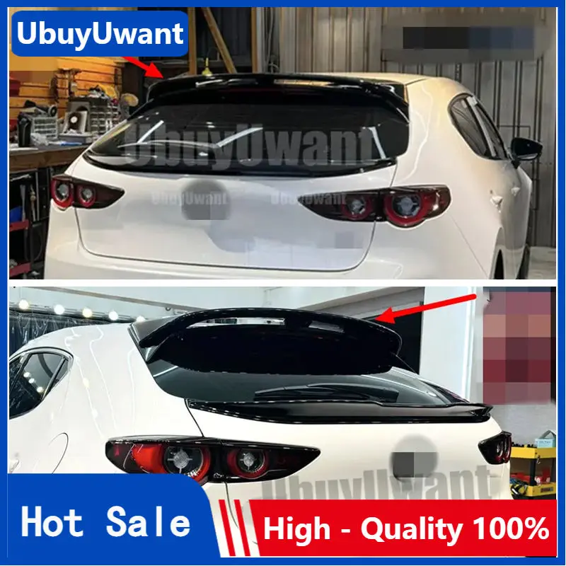 

Для Mazda 3 Axela Hatchback 2020 + Стайлинг автомобиля FRP углеродное волокно задний спойлер крыло хвост крышка багажника авто украшение