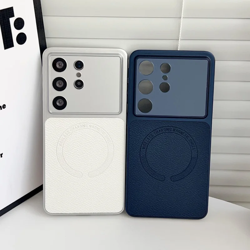 Luxury Soft TPU Frame Artificial Leather Phone Case For Sams