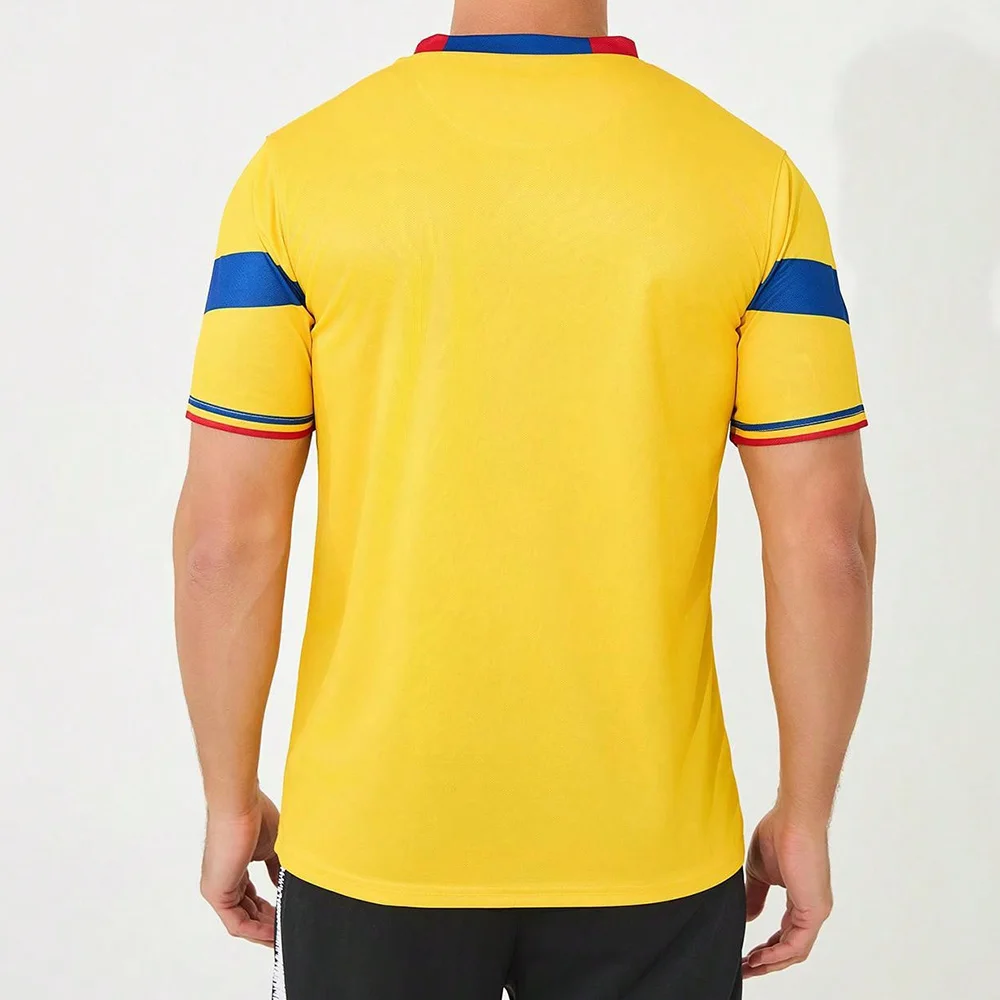 2024 European Championship Romania Football Jersey Casual Round Neck Sportswear Quick Drying Breathable Men\'s Oversized T-shirt