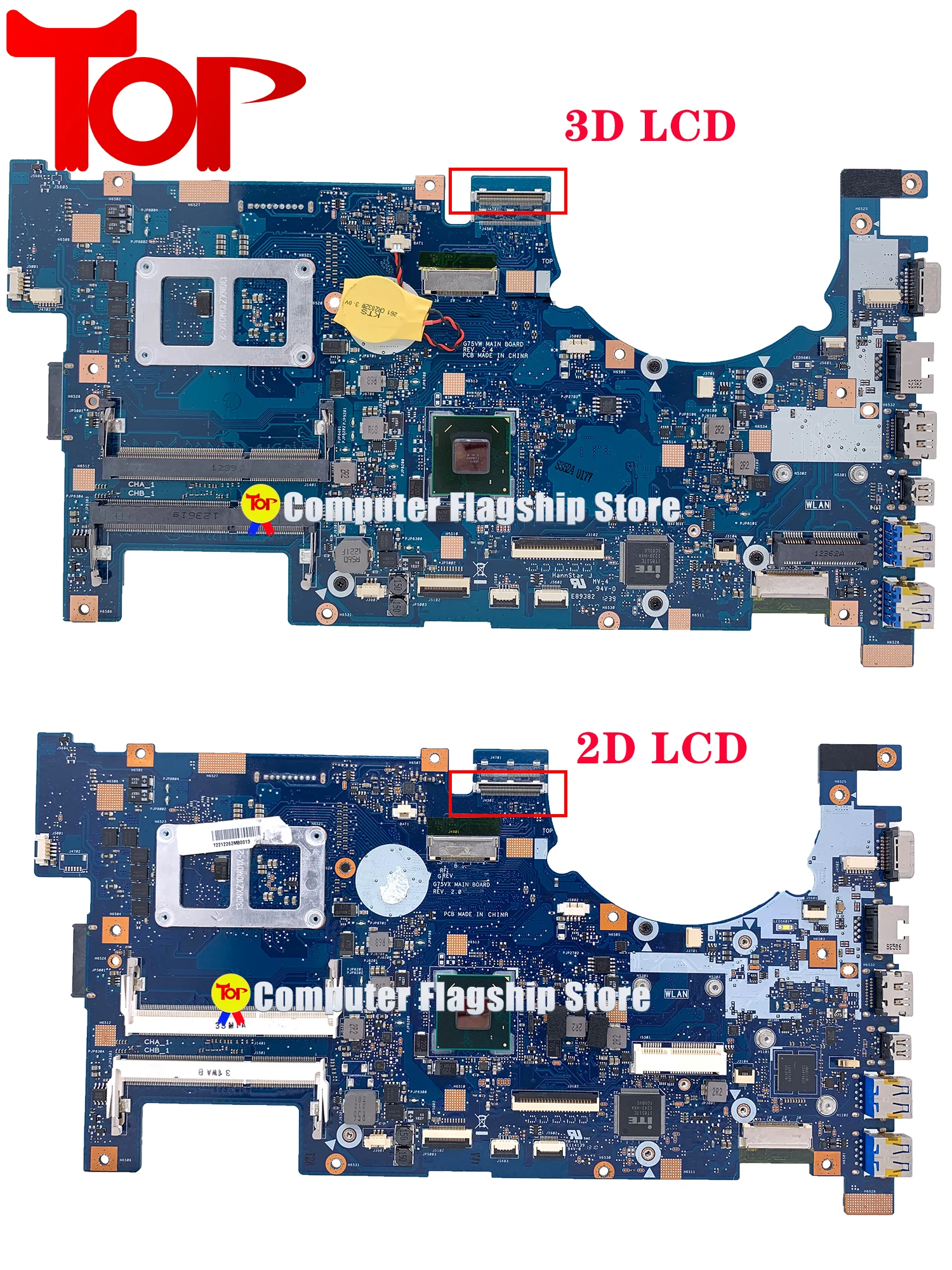 KEFU G75VW เมนบอร์ดแล็ปท็อปสําหรับ ASUS G75VX G75V G75 HM77 INTEL 2D หรือ 3D เมนบอร์ดทดสอบการทํางาน 100%