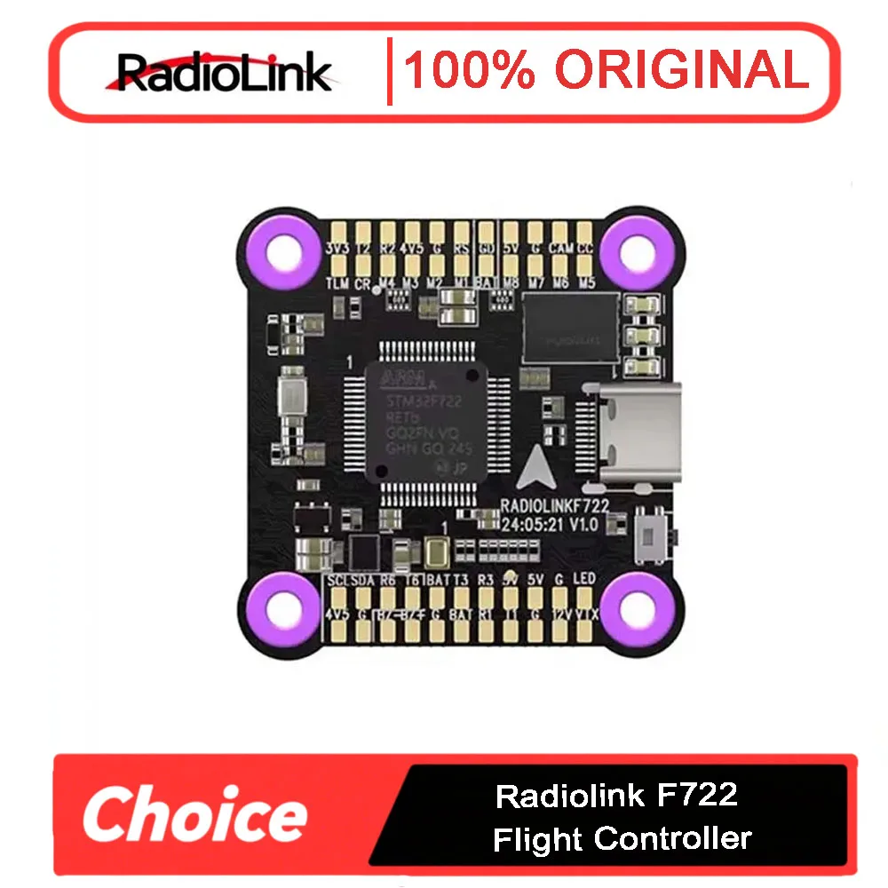 

Контроллер гоночного полета Radiolink F722 OSD, встроенный BEC с открытым исходным кодом Betaflight, передача нескольких изображений 3-6S для радиоуправляемого дрона