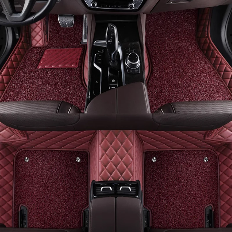 Double Layer Car Floor Mat For Volkswagen VW Passat B9 B8 B7 B6 B5 VW T-Roc Gen1 VW Golf 3 MK3 Auto Carpet Parts