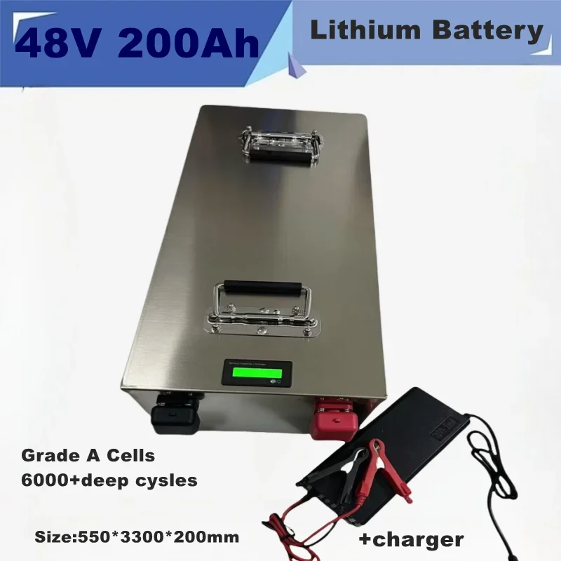 

48V 200AH agli ioni di litio impermeabile agli ioni di litio con 120A BMS per 7000w scooter bici EV inverter Accumulo di energia