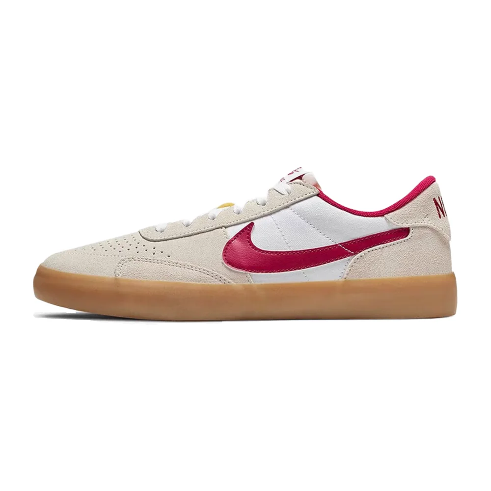 Nike SB Heritage Vulc Everyday Versatile Low-Top Skate Shoes Unisex Style Off-White & Red CD5010-100