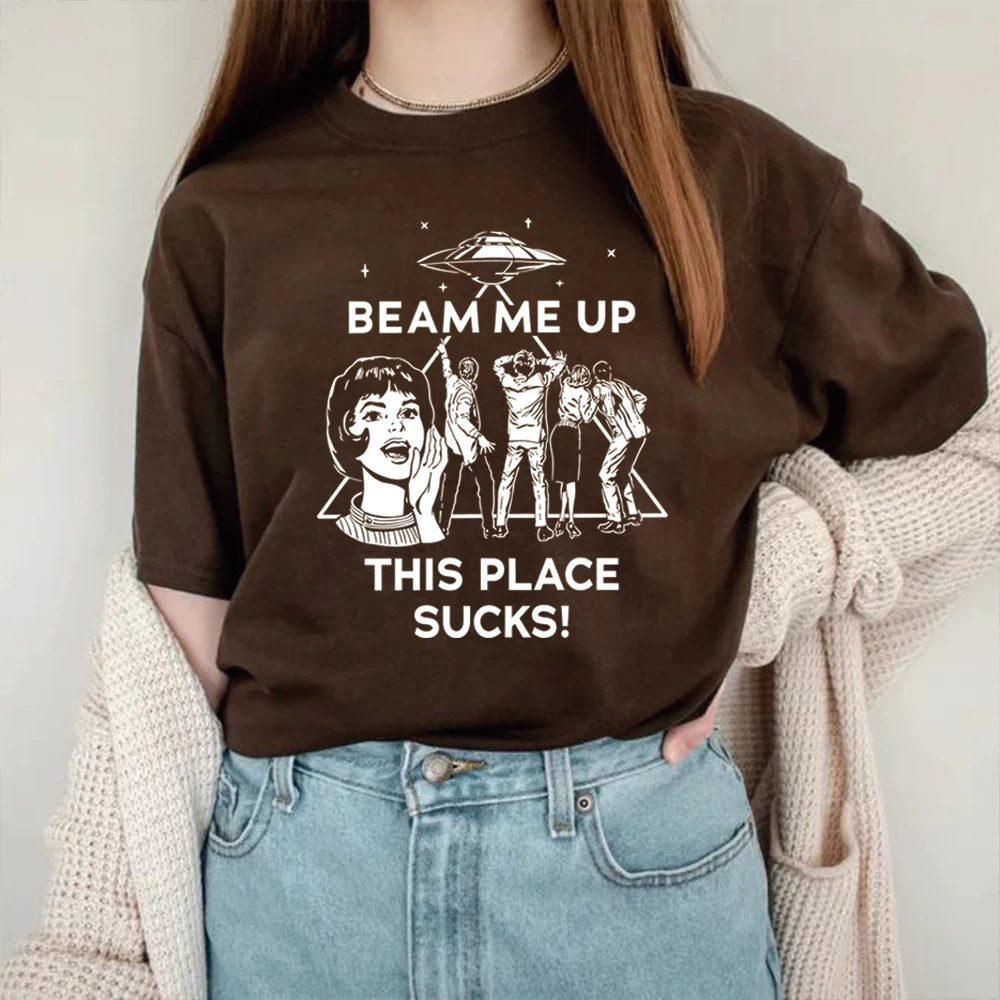 Beam Me Up This Place Sucks T Shirt Funny Quote Movie Shirt Space Humor Tshirt Retro Tv Shirts Unisex Short Sleeves Casual Tops