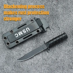 Stainless Steel Mini Outdoor Knife Camping Small Straight Knife Survival Chain Pocket Knife Multi-Purpose Portable Knife