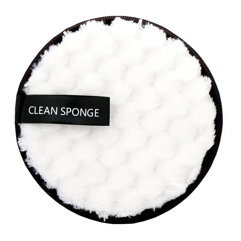 50pcs Custom Logo Reusable Cotton Makeup Remover Pads for Washable Own Face Clean Sponge Cleansing Cloth Liquid Foundation Cream