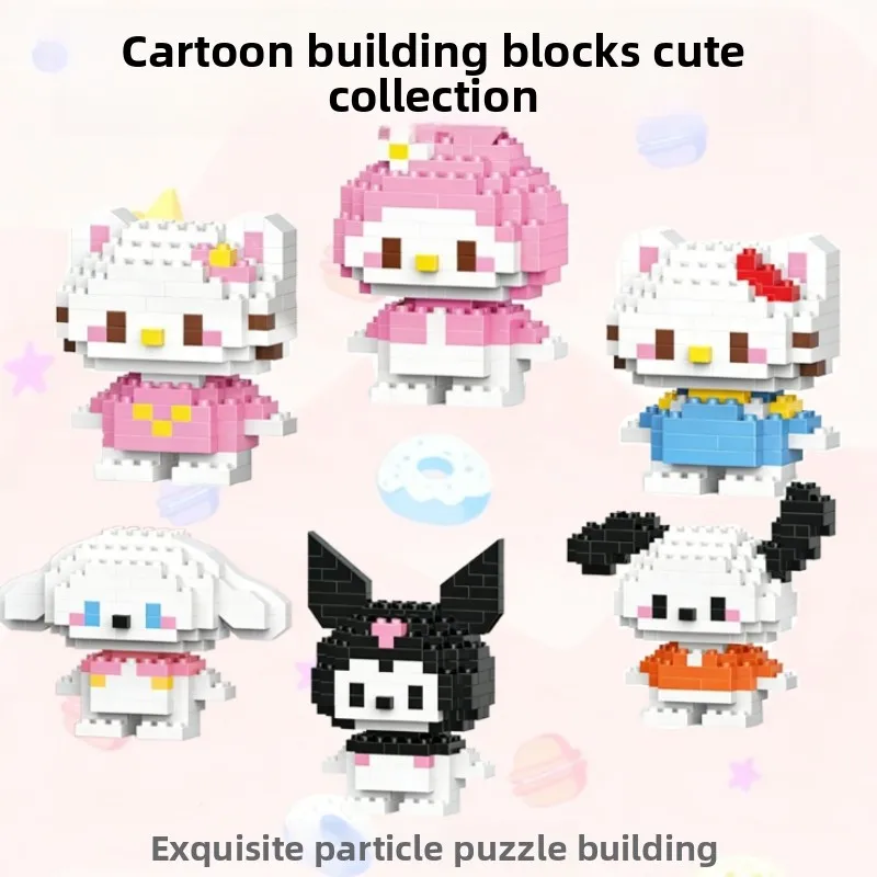 

Cute Sanrio Mini Building Bricks Set Cartoon Figure Assembly Construction Toys Wholesale For Kids