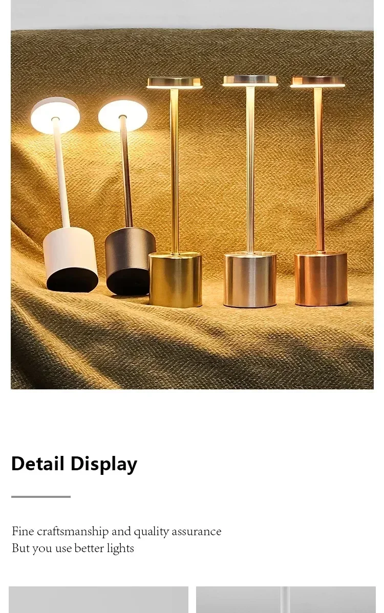 Rechargeable LED Night Light Touch Table Lamp Writing Lamp Bedside Creative Ambient Lights Bar Outdoor Decoration Night Lighting