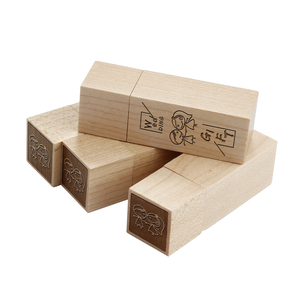 메이플 우드 인감 USB 플래시 드라이브 128GB 무료 사용자 정의 로고 메모리 스틱 64GB 개인 DIY 펜 드라이브 32GB 크리 에이 티브 선물 U 디스크 16GB