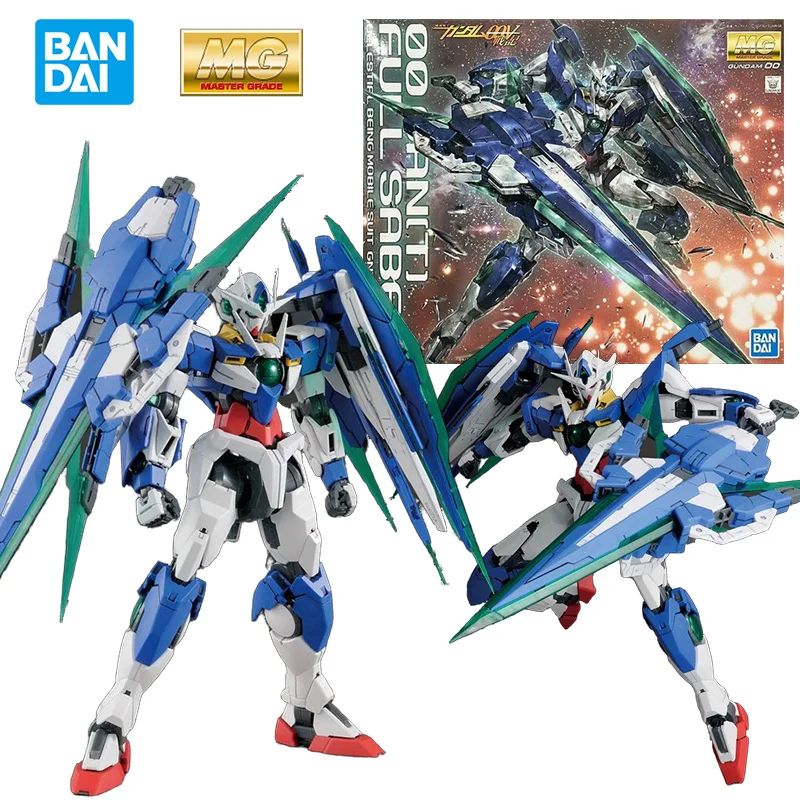 Bandai MG 1/100 00 Qan[T] Full Saber 20Cm Gundam 00 Anime Original Action Figure Model Assemble Toy Birthday Gift Collection