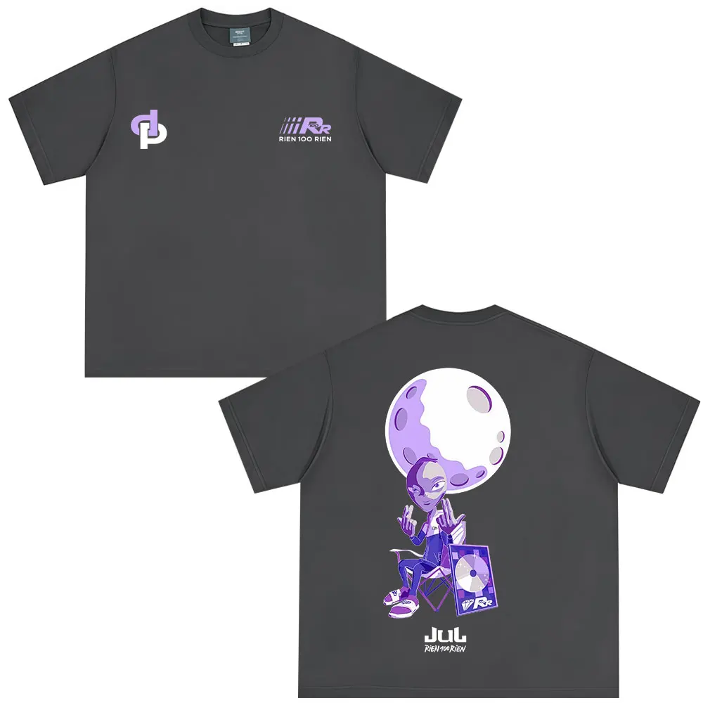 فرنسا مغني الراب يوليو رين 100 رين ألبوم ميرش تي شيرت الرجال النساء الملابس موضة الهيب هوب تي شيرت عادية القطن قصير الأكمام التي شيرت #3