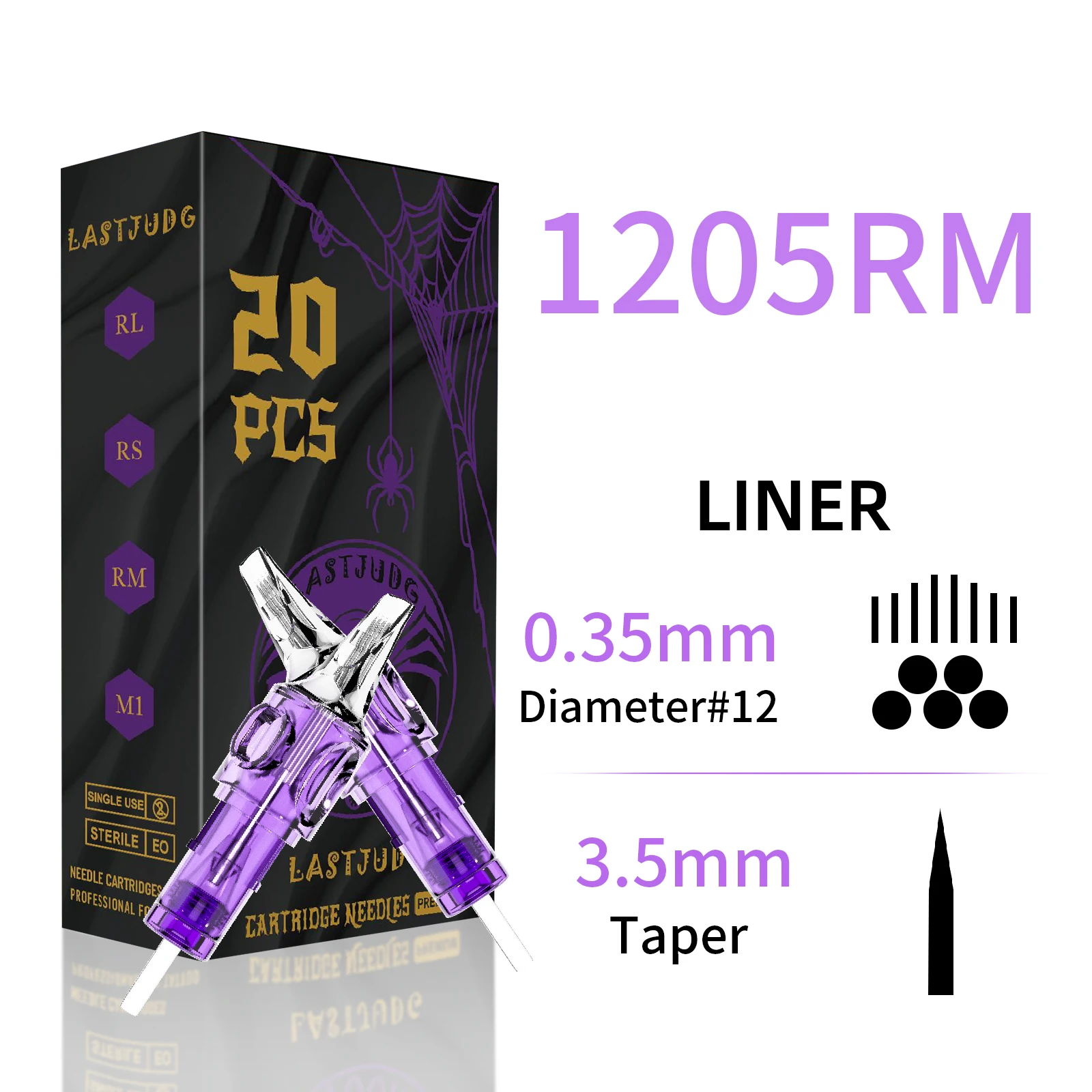LASTJUDG Tattoo Needles 20PCS Disposable Tattoo Needles RL RS M1 RM Permanent Makeup Tattoo Cartridge Needle For Tattoo Pen image 3
