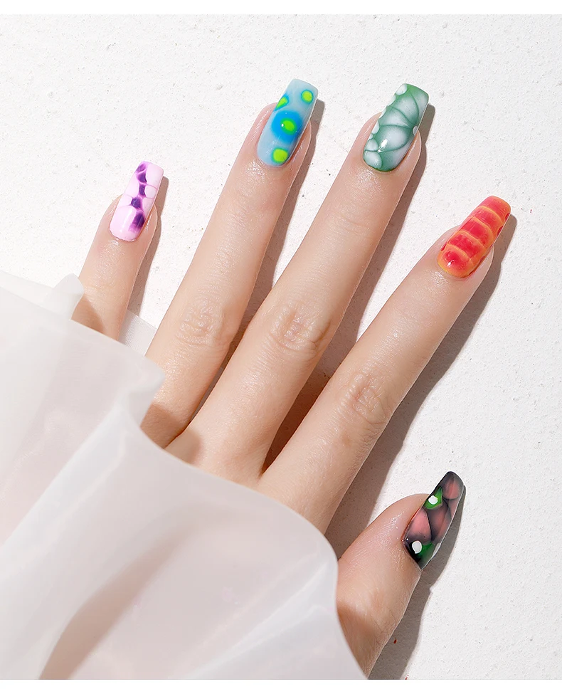 AS Tpo Free Clear Blooming Gel Polish 15 ml UV-LED Soak Off Nail Art Polish zum Verteilen von Effekt Marmor Gel Paint Lack TopBase – Detail 7