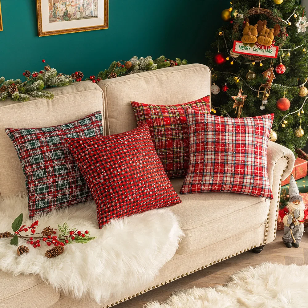 

New Christmas Snowflake Throw Pillow Case Birthday Christmas Party Decoration Cushion Cover Backrest Bedhead Pillow Case