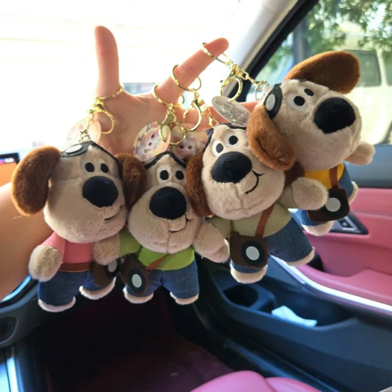 Miniso Cooles Paar Cartoon Welpe Plüschpuppe Schlüsselanhänger Kreative süße Tasche Ornament Bestes Geburtstagsgeschenk Weihnachtsgeschenk für Freunde