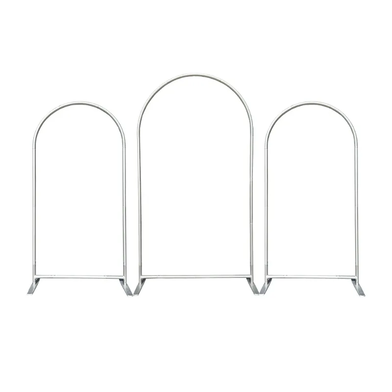 3-Piece Custom Arched Background Wall Set, Tension Fabric Wedding Background Wall with Aluminum Frame, Elastic Arched