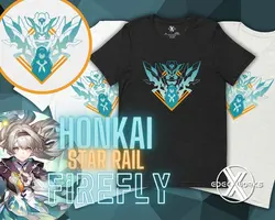 เสื้อยืดลายอนิเมะ firefly honkai Star Rail HSR firefly นักเล่นเกมเสื้อเชิ้ตใช้ได้ทั้งชายและหญิงเสื้อยืดโอตาคุของขวัญสำหรับนักเล่นเกม