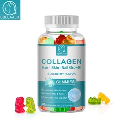 BBEEAAUU Chew Collagen Gummies for Hair Skin Care Nail Health Increase Collagen Protein Vitamins A,B,C,D, E Dietary Supplement