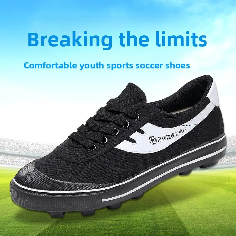 

Футбольные бутсы Paul Canvas для мужчин и женщин, тренировочные спортивные бутсы с противоскользящей резиновой подошвой и шипами.