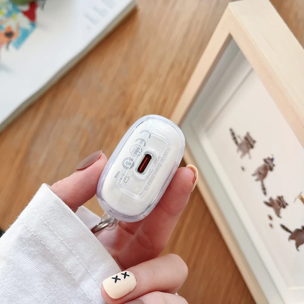 Cute Astronaut Smile Protective Earphone Case for Baseus E8 TWS Bluetooth Headphones Boxs Baseus E3 E8 Earbuds Cover With Hook