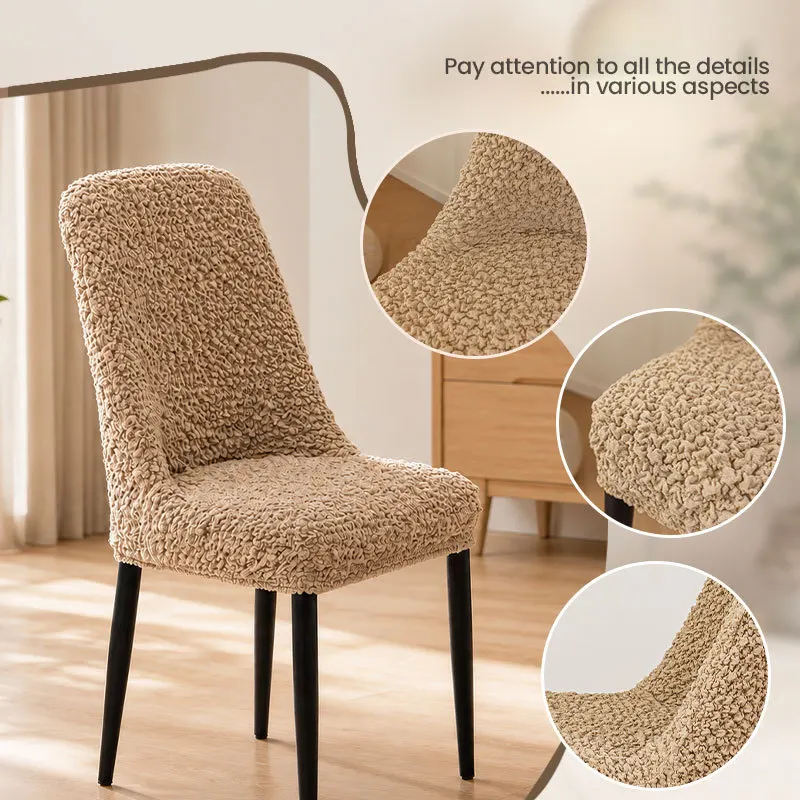 Wrinkled Small Arc Solid Chair Cover Universal Anti-Scratch Stretch Slipcovers for Dining Thick Non-Slip Cover for Banquet Hotel
