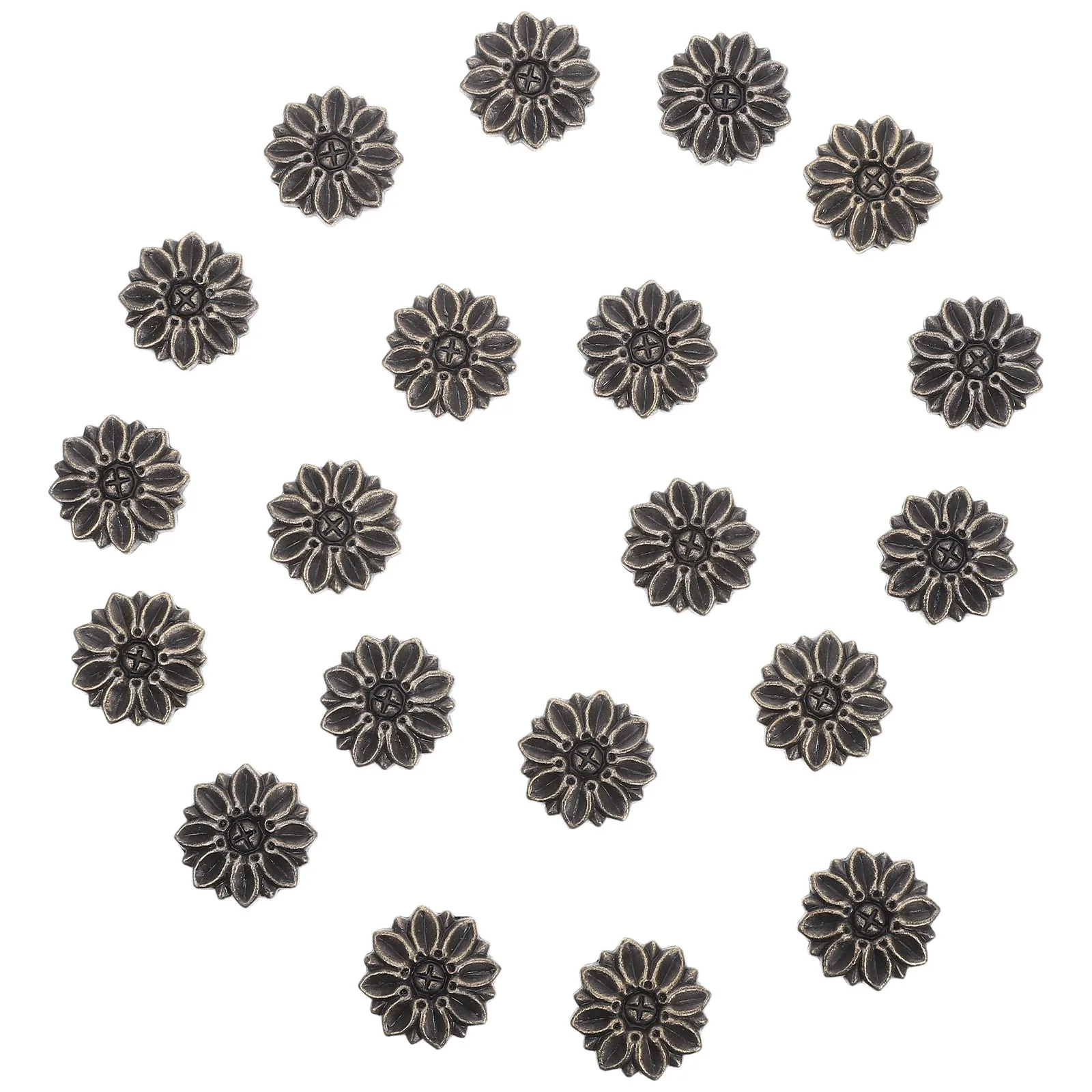 20Pcs Zinc Alloy Furniture Gaskets Vintage Style Decorative Floral Backplate Washers for Furniture Restoration Wood Protection