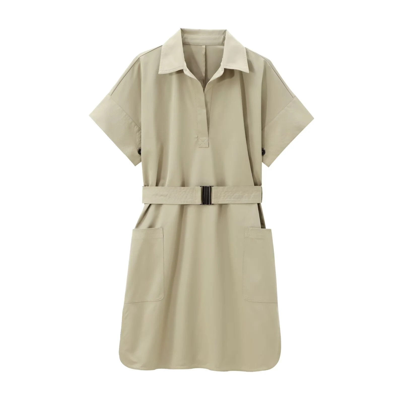 فستان قميص نسائي بأكمام قصيرة مع حزام ، على الطراز الأوروبي والأمريكية ، ملابس مزاجية عصرية ، جديد ، خريف #1