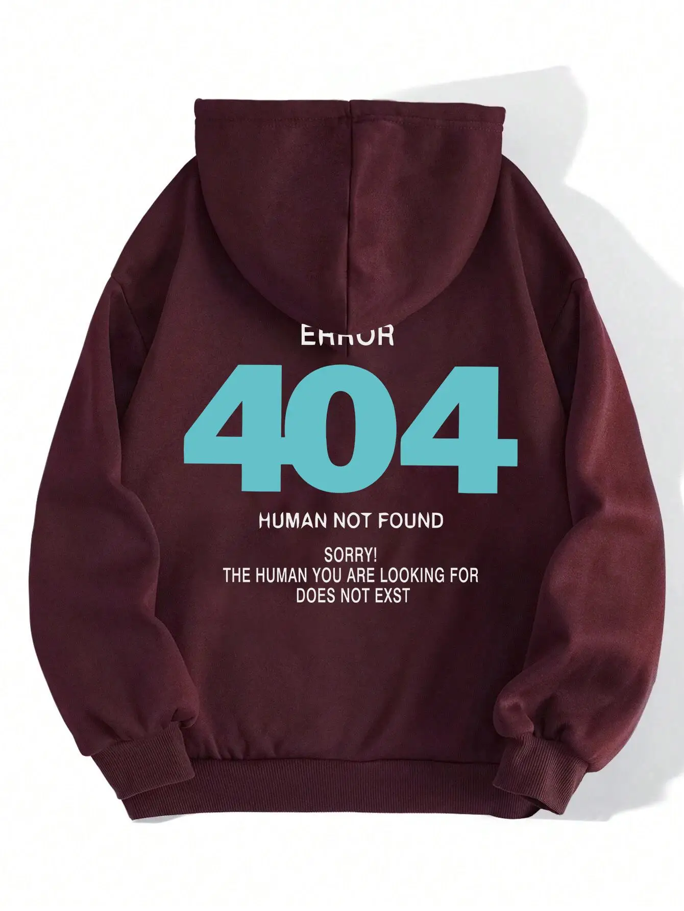 Herbst- und Winter-Herren-Sweatshirt mit Aufdruck „Error 404 Not Found Human Sorry“, Modischer Trend, Outdoor-Freizeit, Lässige Streetwear-Sportbekleidung – Detail 6