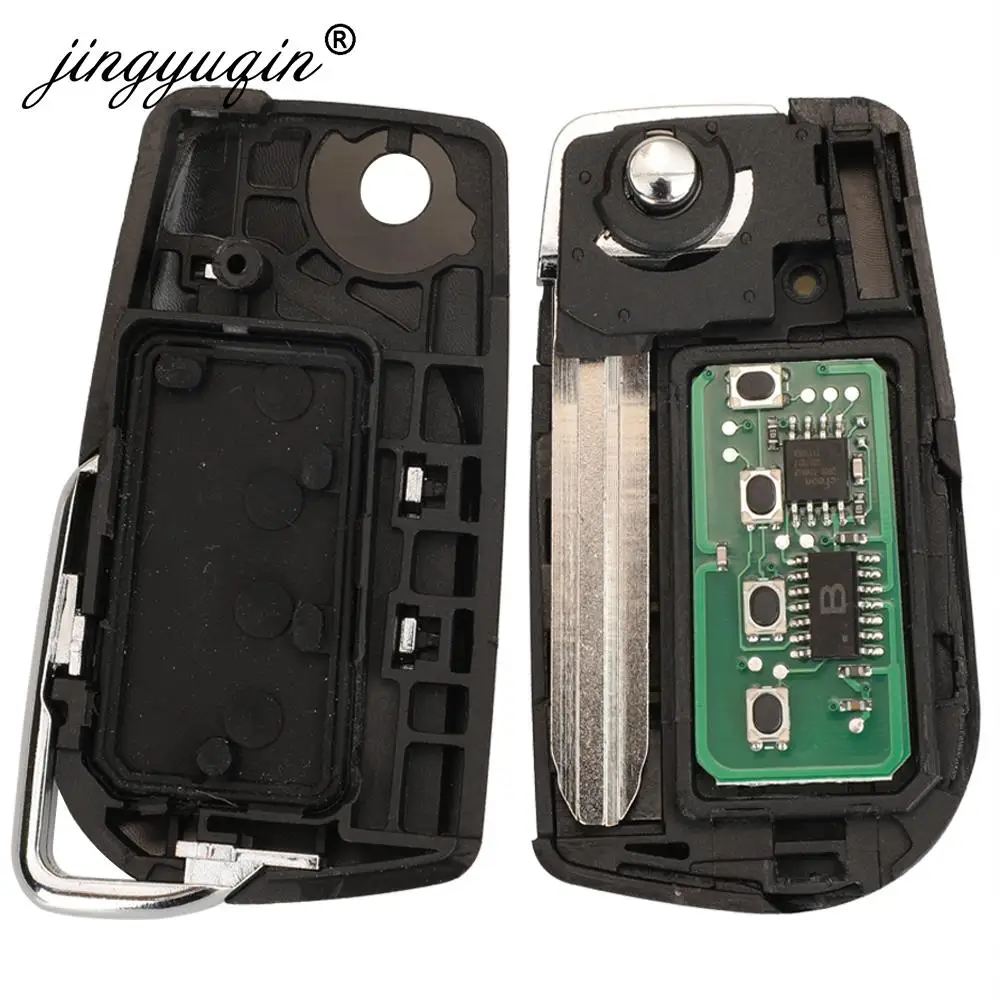 jingyuqin 50171 Modified Flip Remote Key Fob 433MHz 4D67 /4C for Toyota Prado 120 RAV4 Kluger Previa FJ Cruiser Land Cruiser 100