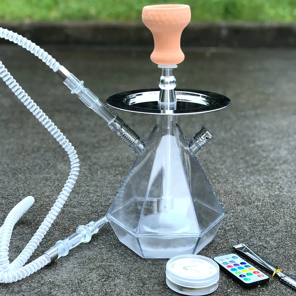 

DEJAYA Acrylic Hookah Pipe Shisha Chicha Bowl Narguile Hose Charcoal Tray Metal Tongs Smoking Accessories