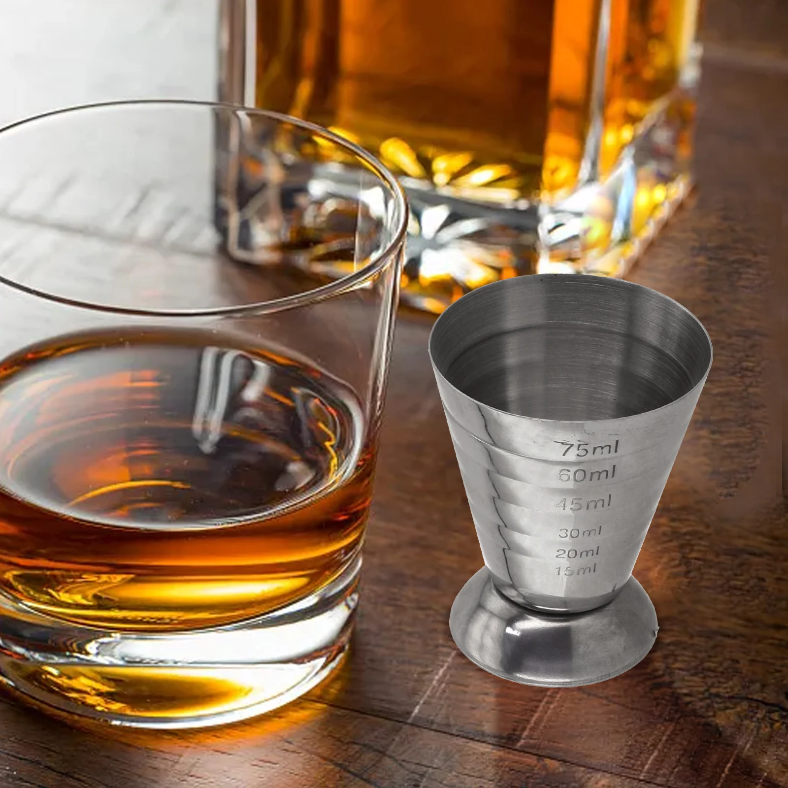 Camping For Parties High Quality BBQ Measure Cup Jigger Shot Measure Cup Mixed Cocktail Beaker Stainless Steel