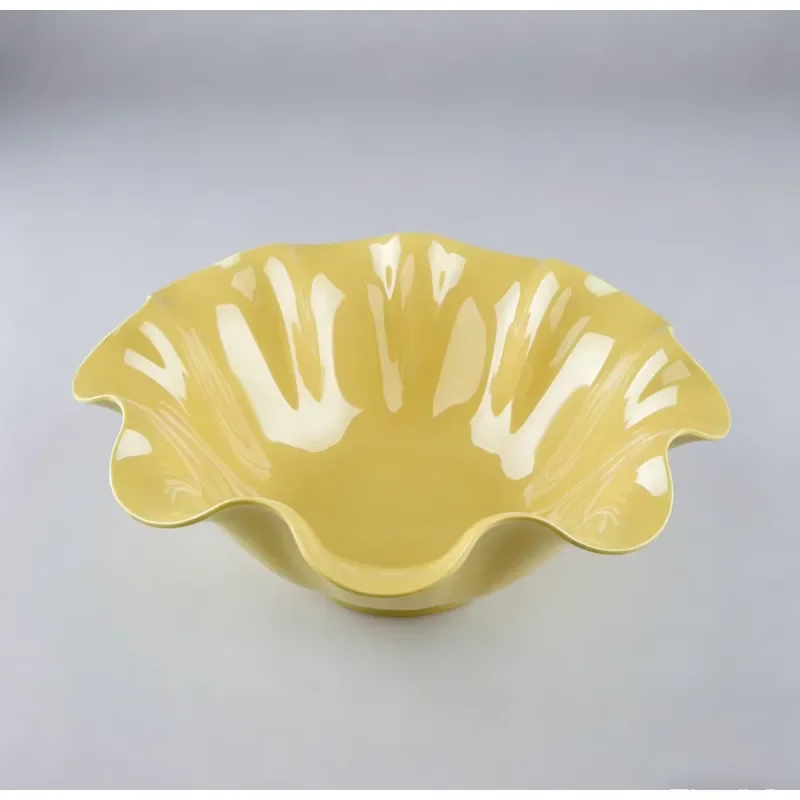 Green Melamine Fruit Tray Decorative Flower Serving Plate for Home Kitchen Dining Table Snack Dessert Display