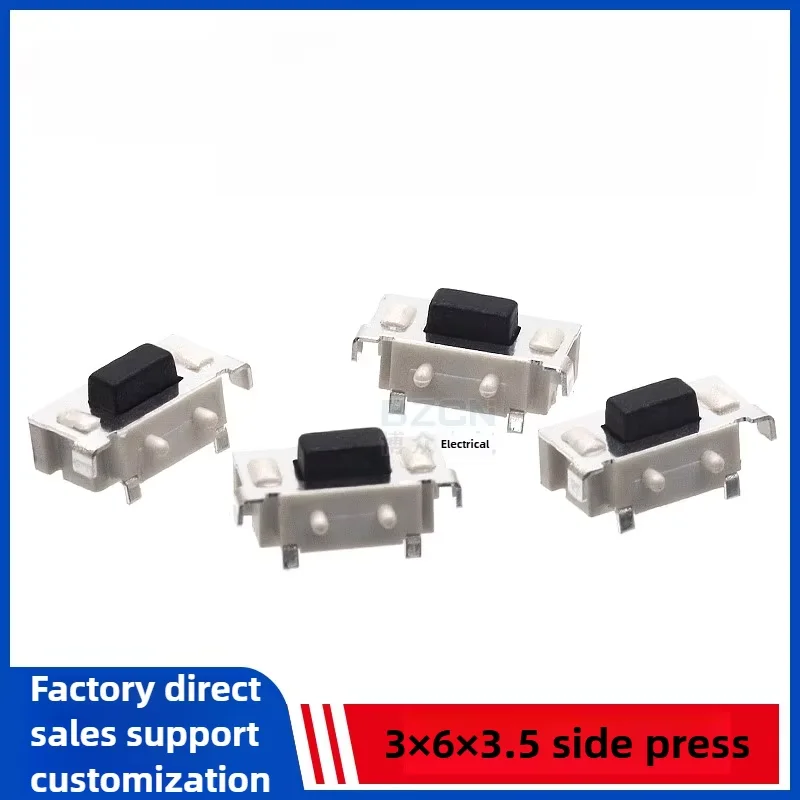 100PCS TS-B001 Tact Switch 3 * 6 * 3.2/3 side button, with column 3x6x3.8 patch horizontal button