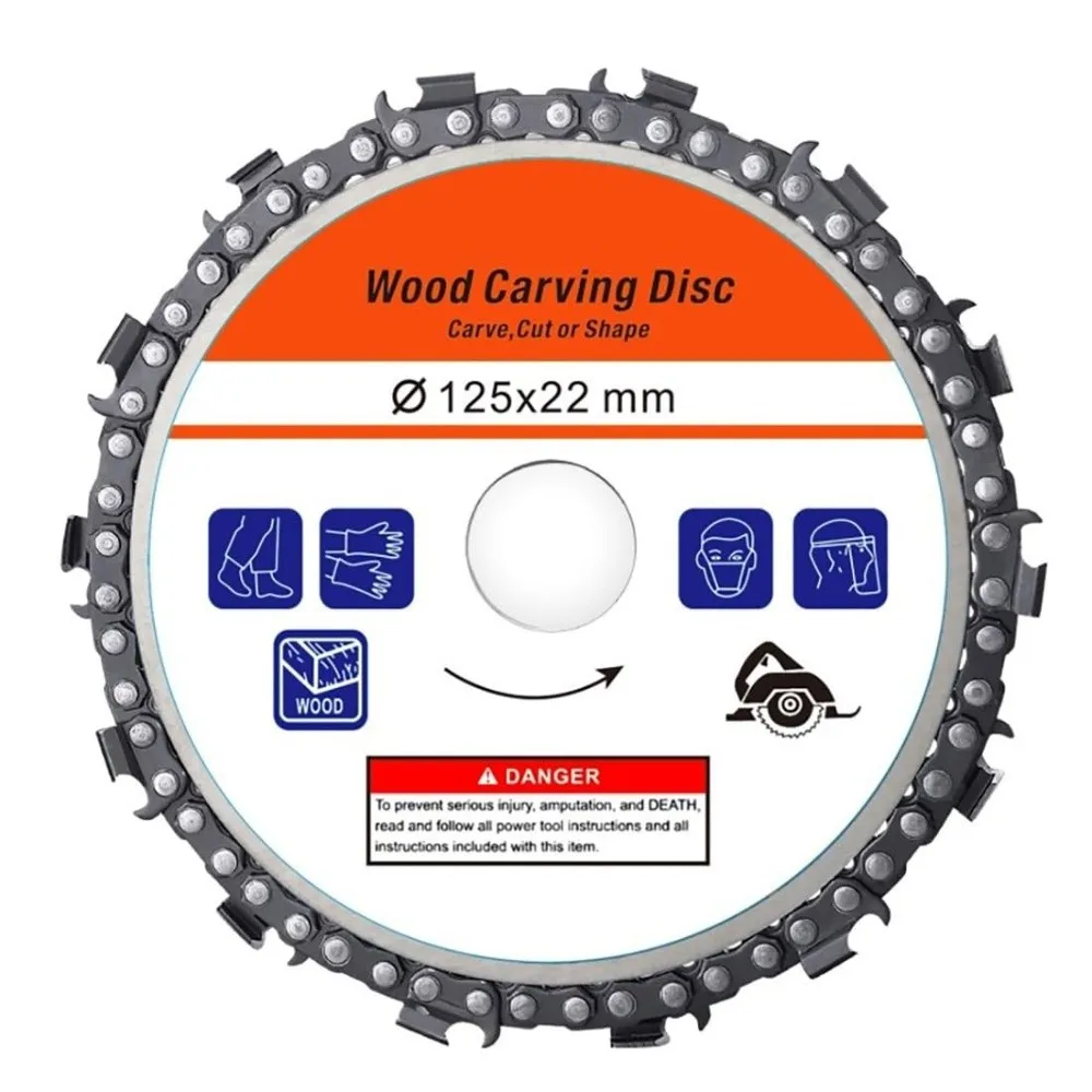 5 Inch /4.5Inch Diameter Wood Carving Disc Carbide Tip 14 Teeth/13 Teeth Angle Grinder Chainsaw Blade 125mm /115mm Size