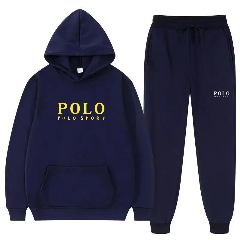Autumn and Winter 2025 New Men's casual Set outdoor fashion jogging men's and women's hooded sweatshirt and pants 2-piece set view 3