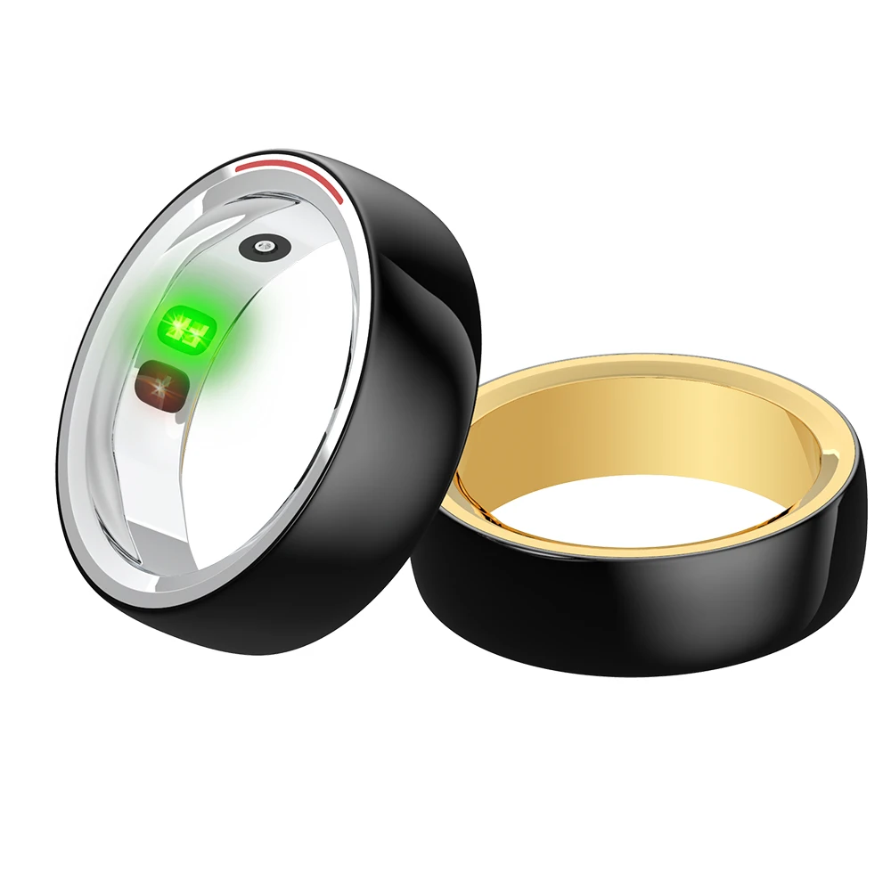 2024 Screen Pressure Sport Fitness Tracker Ceramic Material Ring Intelligent BluetoothSmart Health Ring For Android