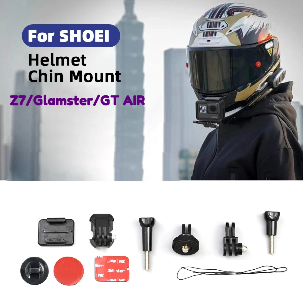 Helmet Chin Mount For SHOEI Z7/GLAMSTER/GT Air1 Aluminium Customized Helmet Camera Mount For GoPro Motorcycle Accessories