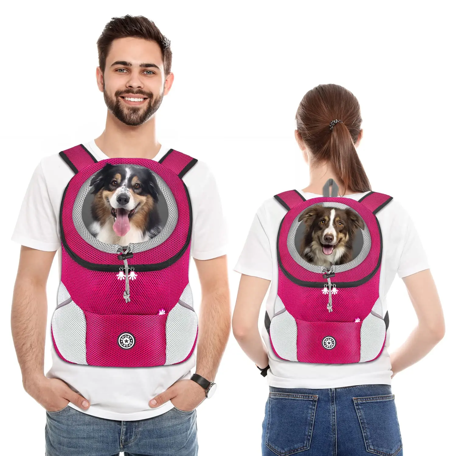 Pet Dog Travel Backpack Portable Outdoor Breathable Mesh Cat Puppy Double Shoulder Carrier Bag for Small Large Dogs Pet Supplies