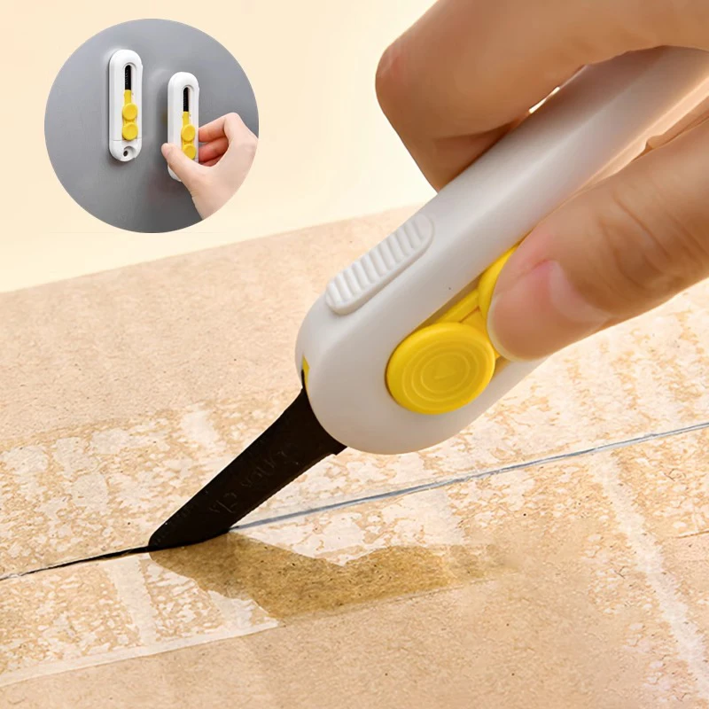 سكين فتح صغير آمن، قاطع رأس مستدير، قاطع صندوق كرتوني مغناطيسي، حزمة فتح، سكّين متعدّد الاستخدامات، مثالي للاستخدام المنزلي