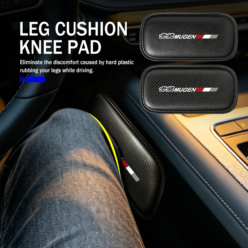 For Honda Leather Car Pillow Cushion Knee Pad Leg Pad Armrest Pad Accessories Pilot Jazz Jsracing Mugen Civic Accord Fit City
