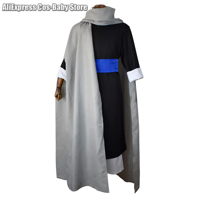 Anime Kamui Silver Soul Cosplay Costume Cos Gintama Chinese Kungfu Black Kimono Gray Long Cloak Aldult Man Halloween Suit