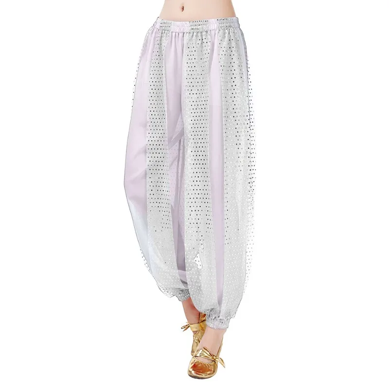 الرقص الشرقي أسفل ارتداء الرقص السراويل الأداء الهندي زي الرقص الترتر الشيفون السراويل مرحلة الأداء البنطلونات السراويل