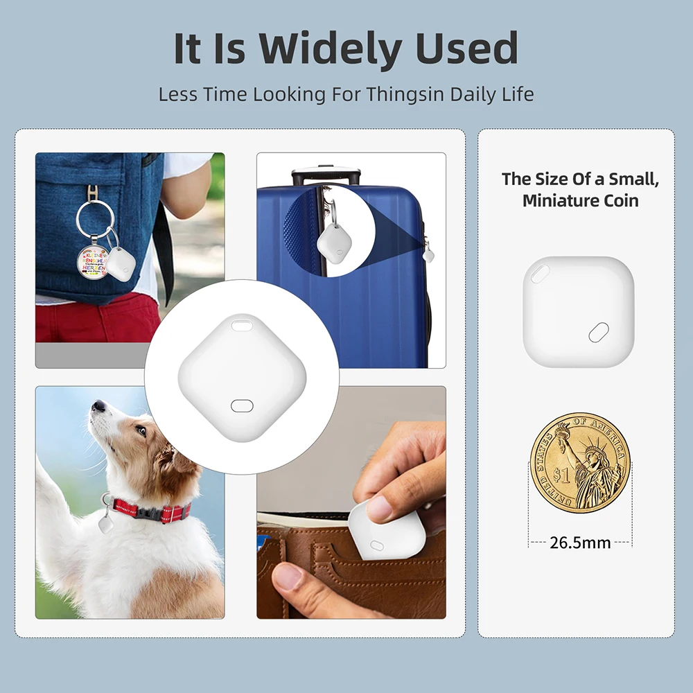 Long Distance Smart Tag Tracker Work with Apple Find My Anti Lost Reminder Device MFI Rated Bluetooth Tracker Kid Pet Key Finder